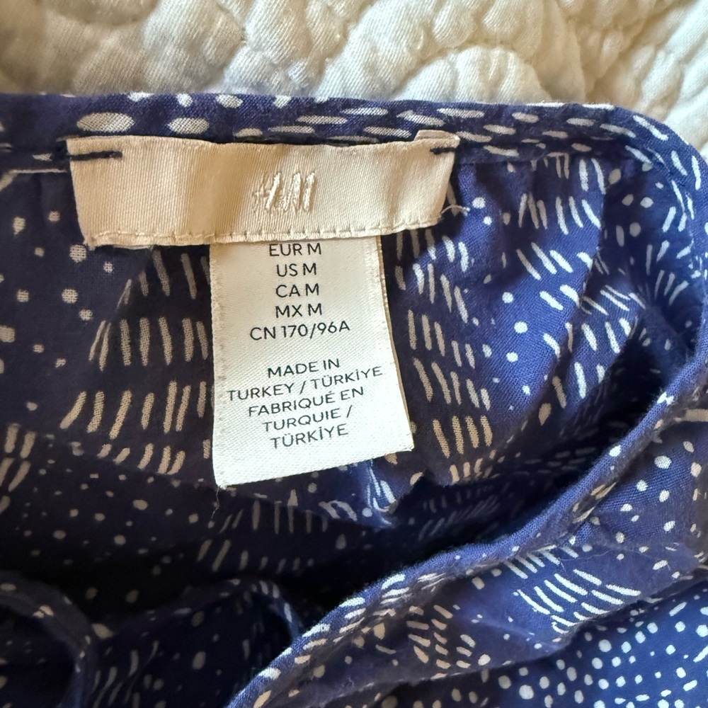 H&M Navy Patterned Mini Dress - Picture 3 of 4